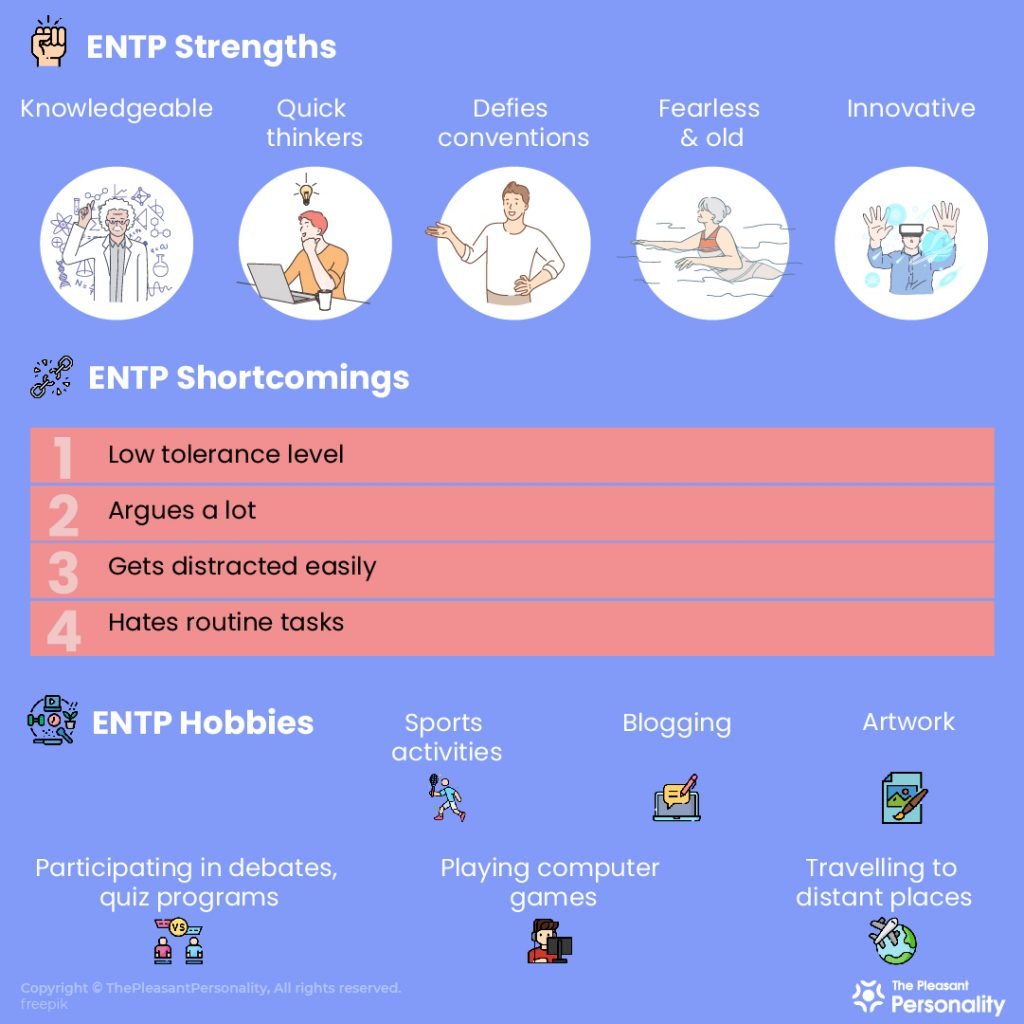 ENTP Personality Strengths, Shortcomings & Hobbies