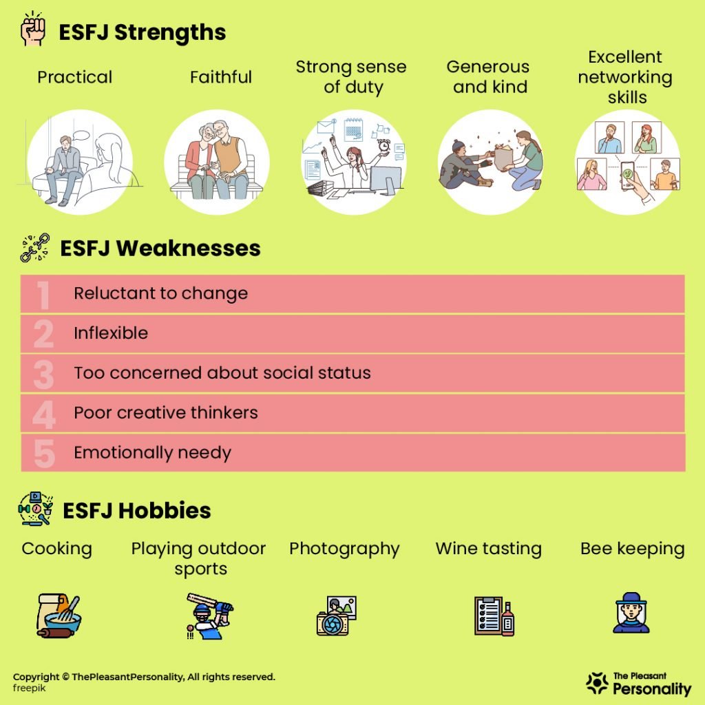 ESFJ Personality Strengths, Weaknesses & Hobbies