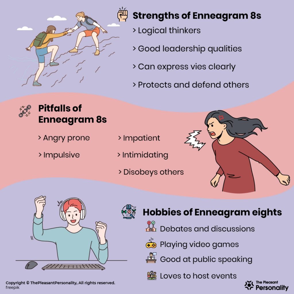 Enneagram 8 - Strengths, Pitfalls & Hobbies
